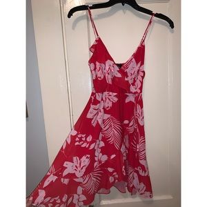 Lulu's Beautiful Red & Pink Hawaiian Flower Dress
